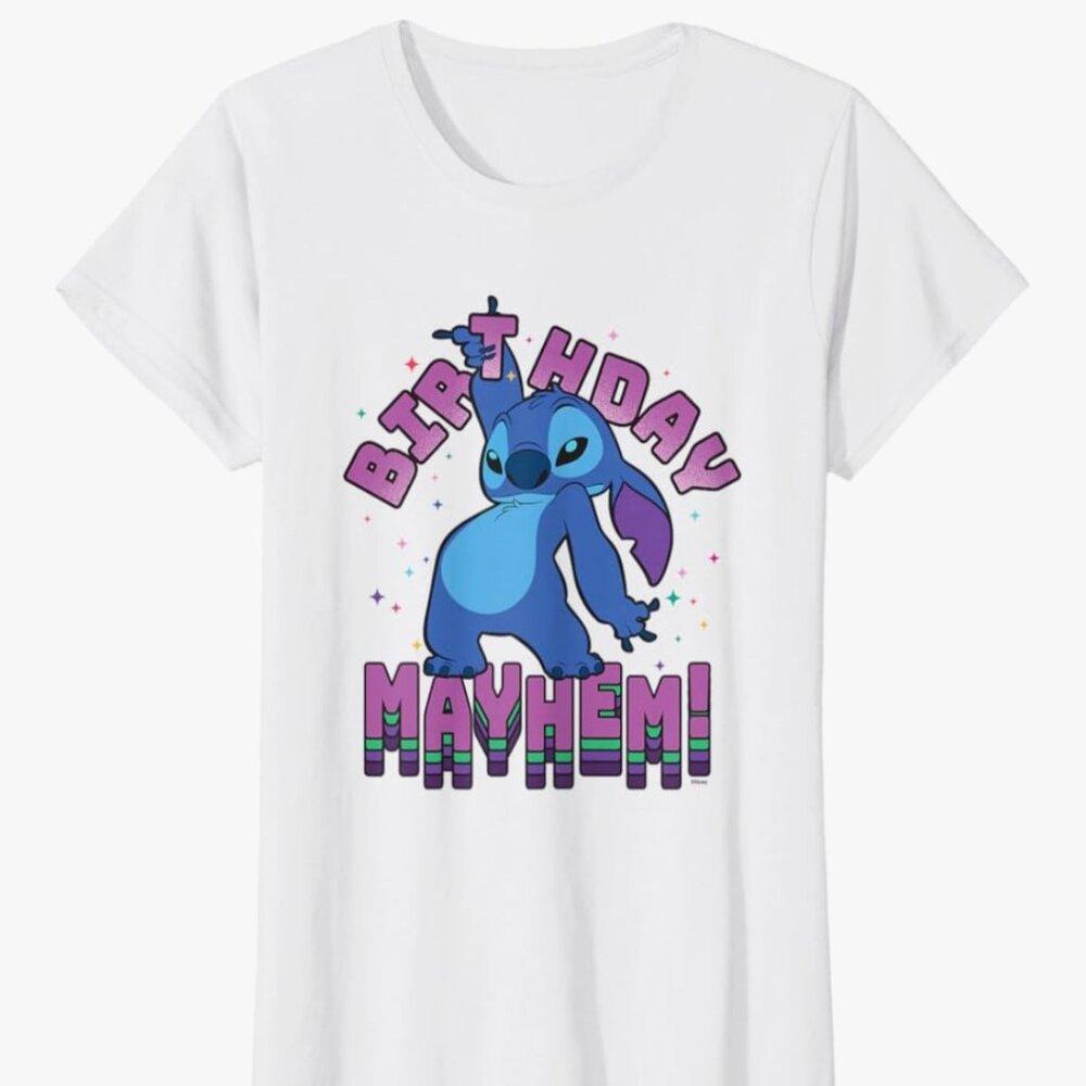 Disney Stitch Birthday Mayhem Women's T-Shirt Size XL
